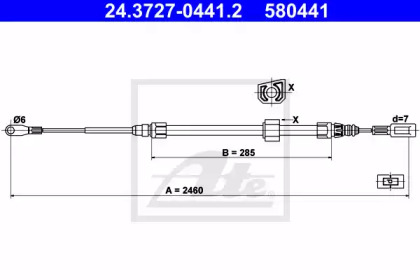 ТРОС ГАЛЬМІВНИЙ MERCEDES SPRINTER 95> 901-905 ПЕРЕД 416 CDI
