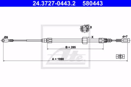 ТРОС ГАЛЬМІВНИЙ MERCEDES SPRINTER 95> 901-905 ПЕРЕД 416 CDI