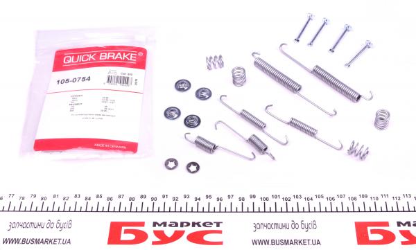 105-0754 QUICK BRAKE Комплект пружинок колодок ручника Peugeot 206/306 1.0-2.0 93- (TRW)