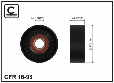 Ролик натяжний 70x17x24,5 BMW 3 (E36), 5 (E39), 7 (E38) 1.7D/2.5D 01.95-05.04 Land Rover Freelander Rover 75 2.0D 02.99-10.06
