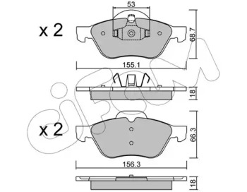 CIFAM RENAULT колодки гальмівні передні Laguna II,III,Megane II,Scenic II 1.5dCi/2.0 16V 01-