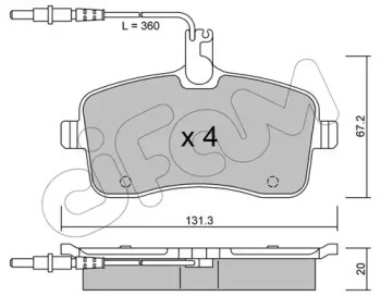 CIFAM PEUGEOT Тормозные колодки передние 407