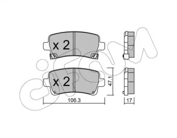 CIFAM OPEL гальмівні колодки задн. Insignia 08-, Chevrolet Malibu 12-, Saab