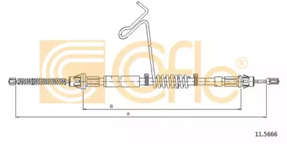 Трос ручнiка правий Ford Tansit Connect 04/00- 1310/1018mm