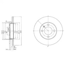 DELPHI VW диск гальмівний передн.Audi 80,Golf I,II,III,Passat,Vento