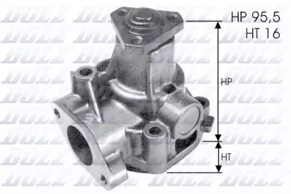 DOLZ FIAT помпа води Croma,Lancia Thema,Delta,Kappa 2.0 16V 86-