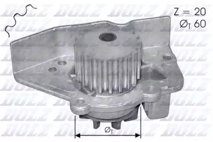 Помпа Dolz CITROEN/FIAT/PEUGEOT BX/Cinquecento/405 \0,7-1,9 \82-04