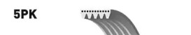 GATES ремінь поліклиновий 5PK1210 OPEL Astra G 1,4-1,8i, Corsa C 1,4/1,6i (кондиц.)