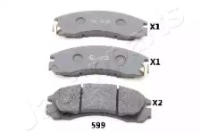 JAPANPARTS MITSUBISHI гальмівні колодки перед. Pajero 90-,L200/400, Galant , Lancer