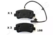 JAPANPARTS NISSAN гальмівні колодки задн.Interstar,Renault Master III 10-