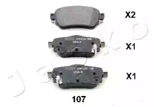 Колодки гальмівні зад. дисковi Nissan Qashqai II /Renault Kadjar 1.2-1.6D (13-) (51107) JAPKO