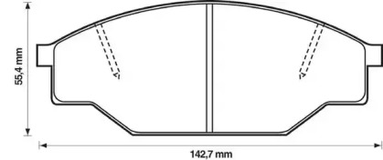 Гальмівні колодки передні Toyota Camry, Dyna, Hiace, Hilux / VW Taro
