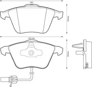 JURID гальмівні колодки перед. AUDI A6/S6 2,5-4,2 99- (з датчик.)
