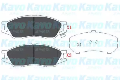 KAVO PARTS NISSAN Тормозные колодки передн.Almera 00-