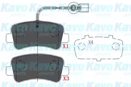 KAVO PARTS NISSAN Тормозные колодки задн.Interstar,Renault Master III 10-