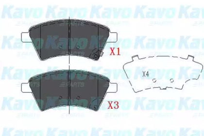 KAVO PARTS SUZUKI Тормозные колодки передн. SX4,Fiat Sedici 06-