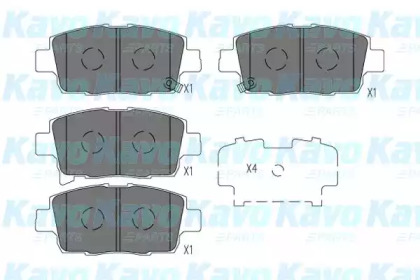 KAVO PARTS TOYOTA Гальмівні колодки передн. YARIS VERSO 1.3 02-05