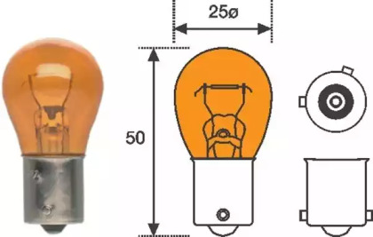 Лампа розжарювання PY21W 12V 21W BAU15s (вир-во Magneti Marelli)