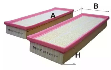 Фільтр повітряний MB C (203), E (211, 212), S (220, 221) 98- (2шт.) (вир-во M-FILTER)