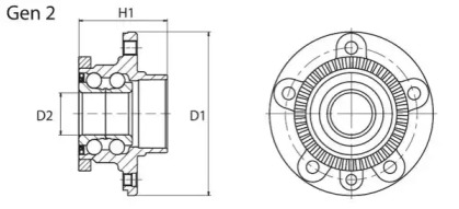 VO-WB-11058 MOOG Маточина колеса в зборі SKODA:FABIA II (542) 06>14|VW:FOX Hatchback (5Z1, 5Z3, 5Z4)