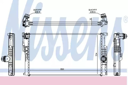 NISSENS BMW Радіатор охолодження двиг. 1 (F20), 1 (F21), 3 (F30, F80)
