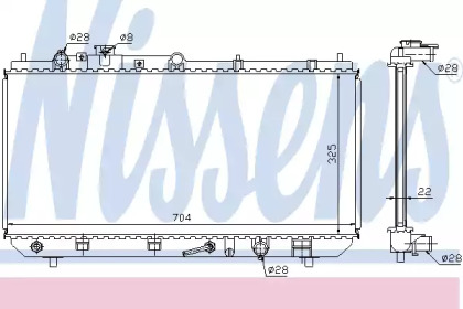 NISSENS MAZDA Радіатор охолодження двиг. (версія built-in oil cooler) 323 1.8i AUT. 98- (325x704x16)
