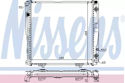 NISSENS DB Радіатор системи охолодження двигуна E-Class W124 2.0/2.2 93-