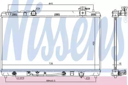 NISSENS TOYOTA Радіатор охолодження (built-in oil cooler) CAMRY 2.4 06-11.