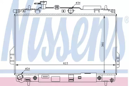 Радіатор охолодження HYUNDAI MATRIX (FC) (01-) AT (вир-во Nissens)