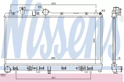 NISSENS SUBARU Радіатор охолодження (built-in oil cooler) Forester, Impreza, Legacy IV, Outback, XV 1.6/2.5 03-