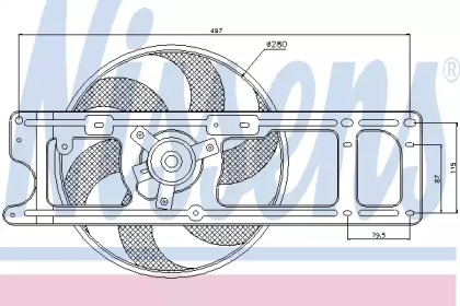 NISSENS NISSAN Вентилятор радіатора двиг. KUBISTAR 1.2 03-