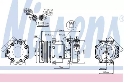 Компресор кондиціонера FOCUS2/C-MAX/S40/V50 (вир-во Nissens)