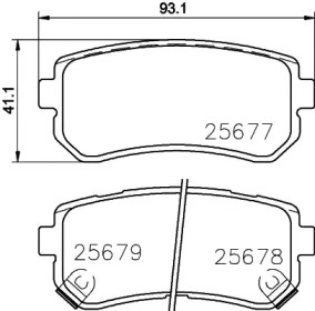 Колодки гальмівні дискові задні Hyundai ix35, Sonata/Kia Cerato 1.7, 2.0, 2.4 (09-) (NP6097) NISSHINBO