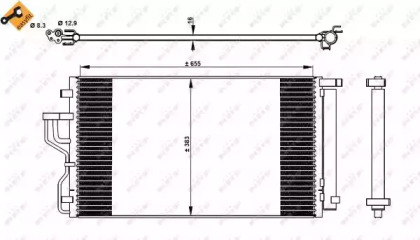 Конденсатор кондиціонера HYUNDAI iX35 2.0 10- (вир-во NRF)