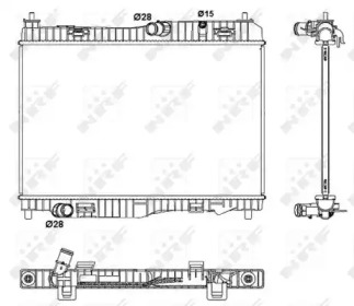 Радіатор охолодження FORD B-MAX, ECOSPORT, FIESTA VI, TOURNEO COURIER, TRANSIT COURIER 1.4D-1.6D 06.08-