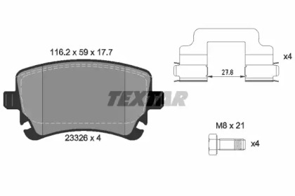 2332601 TEXTAR Гальмівні колодки до дисків