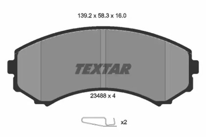 2348801 TEXTAR Гальмівні колодки до дисків