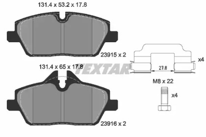 2391503 TEXTAR Гальмівні колодки до дисків
