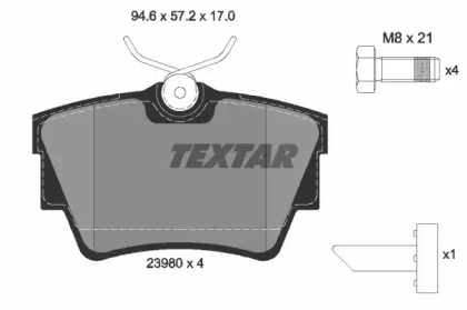 2398001 TEXTAR Гальмівні колодки до дисків
