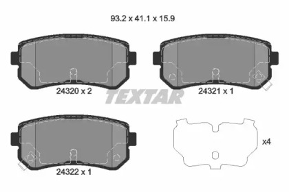 2432001 TEXTAR Гальмівні колодки до дисків