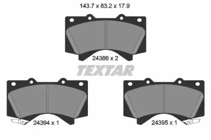 2438601 TEXTAR Гальмівні колодки до дисків