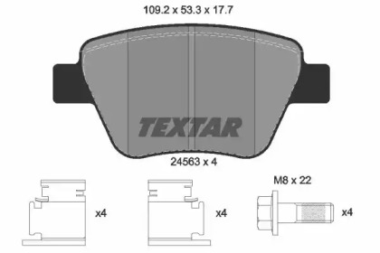 2456301 TEXTAR Гальмівні колодки до дисків