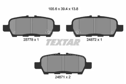 2577801 TEXTAR Гальмівні колодки до дисків