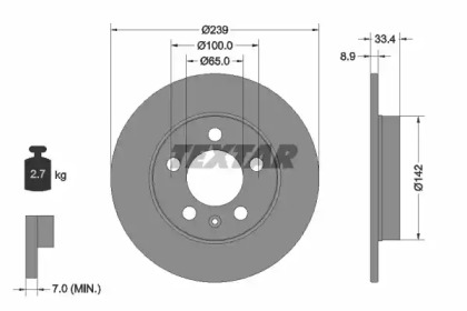 a_Диск гальмівний AUDI/SKODA/VW A3/TT/Octavia/Bora/Golf \R D=239mm \96-13