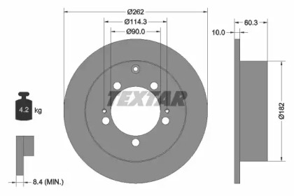 a_Диск гальмівний CHRYSLER/MITSUBISHI Sebring/Lancer/Outlander \R D=262mm \95-13