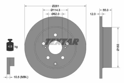 a_Диск гальмівний TOYOTA Rav4 \R D=281mm \05>>