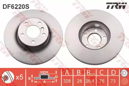 Диск гальмівний (1 шт.) BMW X3(F25)/ X4(F26) \F D=328mm \10>>