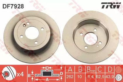 Диск гальмівний (1 шт.) HYUNDAIKIA Accent/ I20/ I30/Rio \R D=262mm \11>>