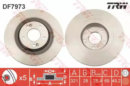 Диск гальмівний (1 шт.) HYUNDAI/KIA Santa Fe/Sorento \F D=321mm \09>>