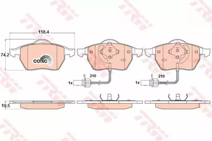 GDB1307 TRW - Гальмівні колодки до дисків